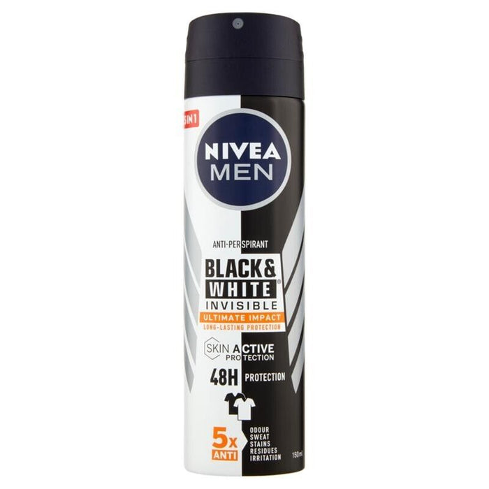 NIVEA SET 8 PZ DEODORANTE MEN BLACK & WHITE INVISIBLE ULTIMATE IMPACT 150 ML