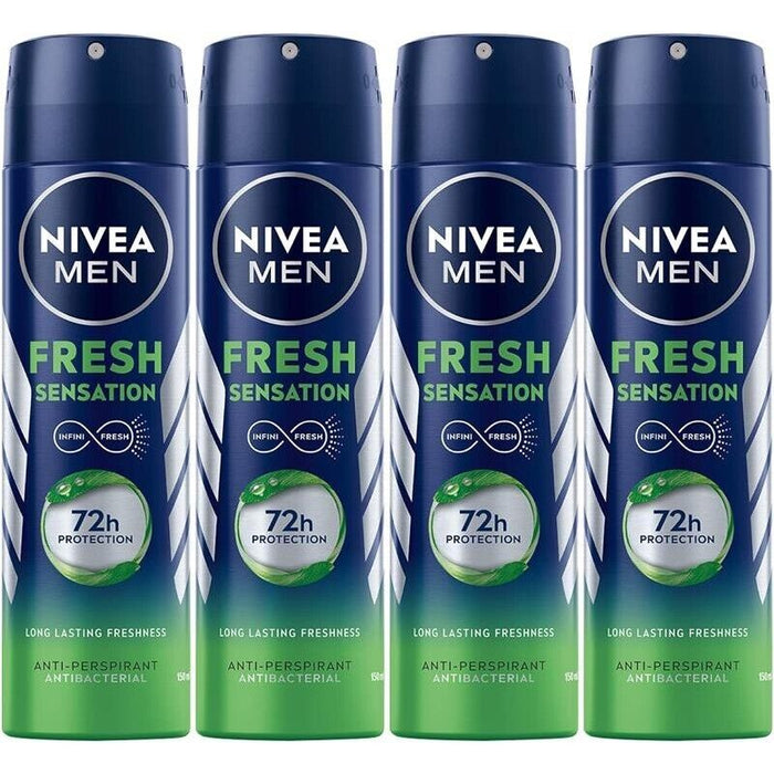 NIVEA MEN SET 4 PZ  DEODORANTE 72H PROTECTION FRESH SENSATION SPRAY 150 ML