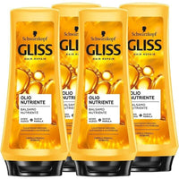 SET 4 SCHWARZKOPF GLISS OLIO BALSAMO NUTRIENTE 200 ML PER CAPELLI FRAGILI E SFIBRATI