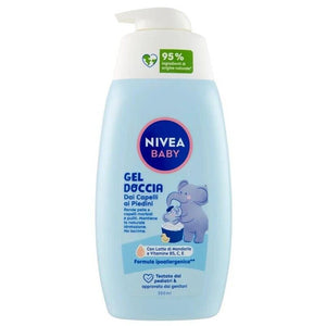 NIVEA SET 5 PZ GEL DOCCIA BABY 500 ML DAI CAPELLI AI PIEDINI