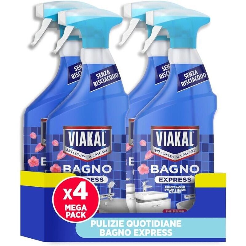 SET 4 VIAKAL BAGNO EXPRESS FIORI ELEGANTI 720 ML SENZA RISCIACQUO