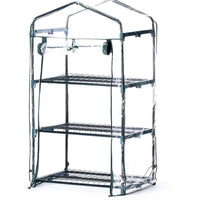 SERRA CON TELO IN PVC APRIBILE 3 RIPIANI E STRUTTURA IN METALLO 69 X 49 X H126CM