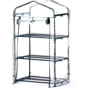 SERRA CON TELO IN PVC APRIBILE 3 RIPIANI E STRUTTURA IN METALLO 69 X 49 X H126CM