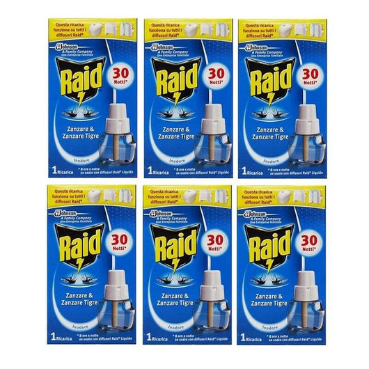 SET 6 CONFEZIONI RAID LIQUIDO PER RICARICA ELETTRICA X30 NOTTI CLASSICO