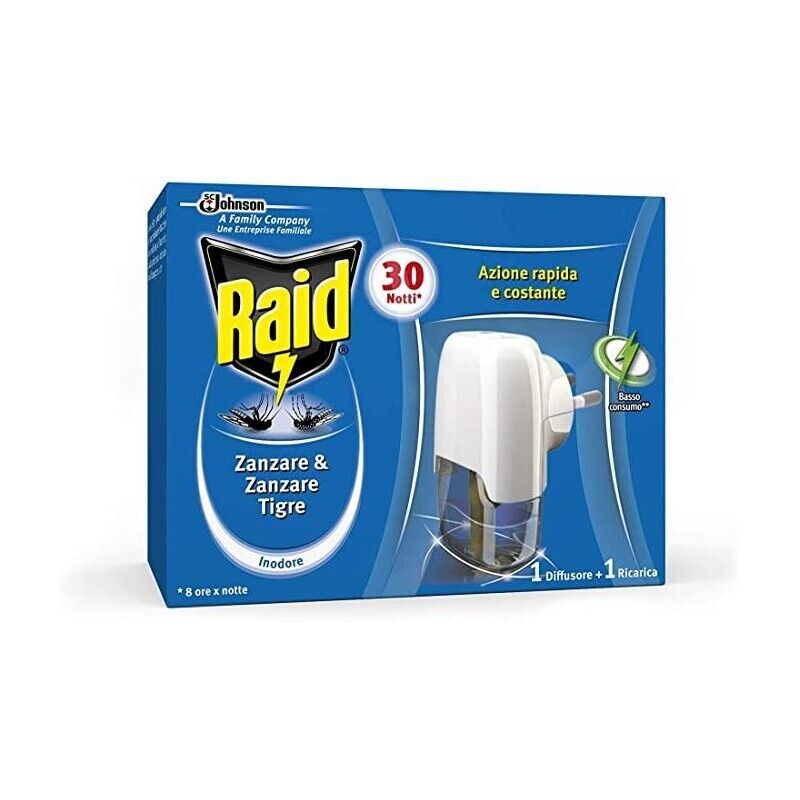 SET 12 RAID DIFFUSORE PIÙ RICARICA LIQUIDO 30 NOTTI