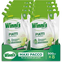 WINNI'S RICARICA SET 8 PEZZI DETERGENTE PIATTI DA 900ML LIME E FIORI DI MELA