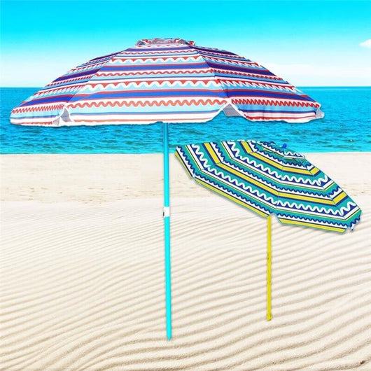 MAURY'S OMBRELLONE SIRACUSA DA 200 + BORSA MARE CON MANICI IN CORDA 55X40X13 CM COLORATA BIANCA CON COCOMERI E GELATI