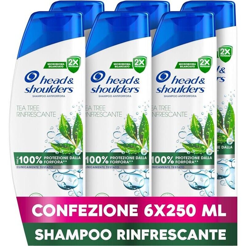 SET 6 HEAD E SHOULDERS SHAMPOO TEA TREE RINFRESCANTE 250 ML
