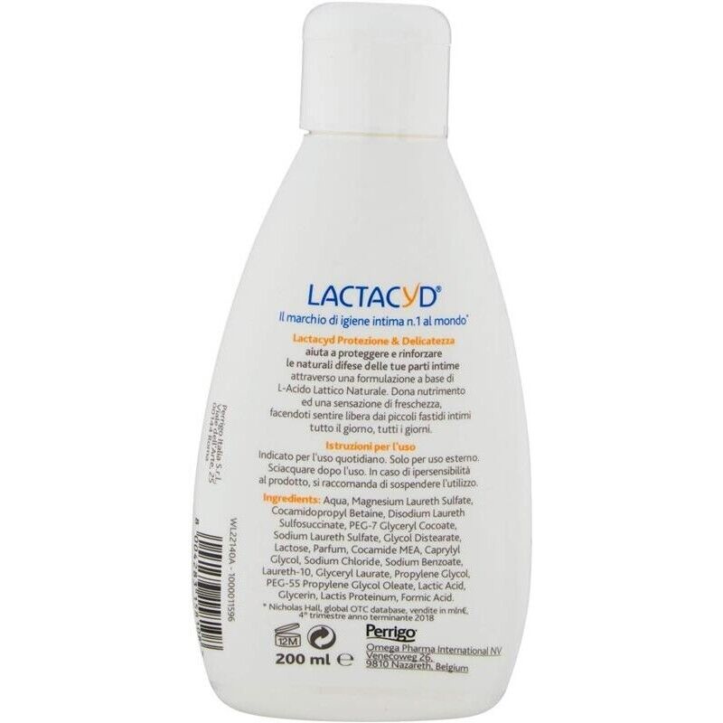 LACTACYD PROTEZIONE DELICATA DETERGENTE INTIMO PER TUTTI I TIPI DI PELLE 200 ML