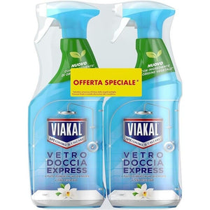 SET 2 VIAKAL VETRO DOCCIA EXPRESS FIORI ELEGANTI 720 ML SENZA RISCIACQUO