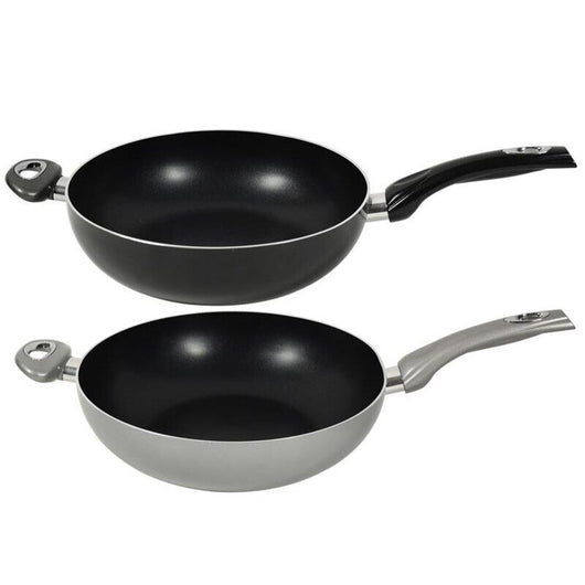 MAURY'S CHEF INDUCTION PADELLA SALTAPASTA CON 2 MANICI DIAMETRO DA 32 CM