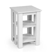 GAIA TAVOLINO BASSO DA CAFFÈ REALIZZATO IN LEGNO 40 X 40 X 60 CM COLORE BIANCO