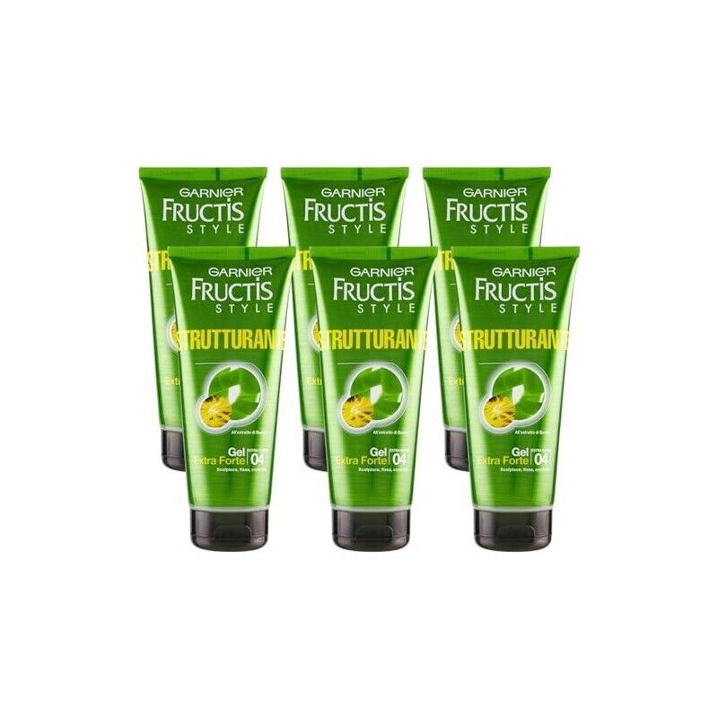 FRUCTIS SET 6 CONFEZIONI GEL FISSANTE PER CAPELLI EXTRA FORTE STRUCTURING DA 200 ML L'UNO