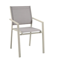 GARDEN SEDIA ALLUMINIO TEXLIENE CON SEDUTA COMODA COLOR TORTORA 55X55,5X88CM