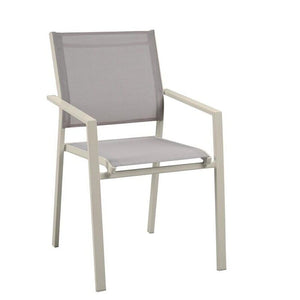 GARDEN SEDIA ALLUMINIO TEXLIENE CON SEDUTA COMODA COLOR TORTORA 55X55,5X88CM