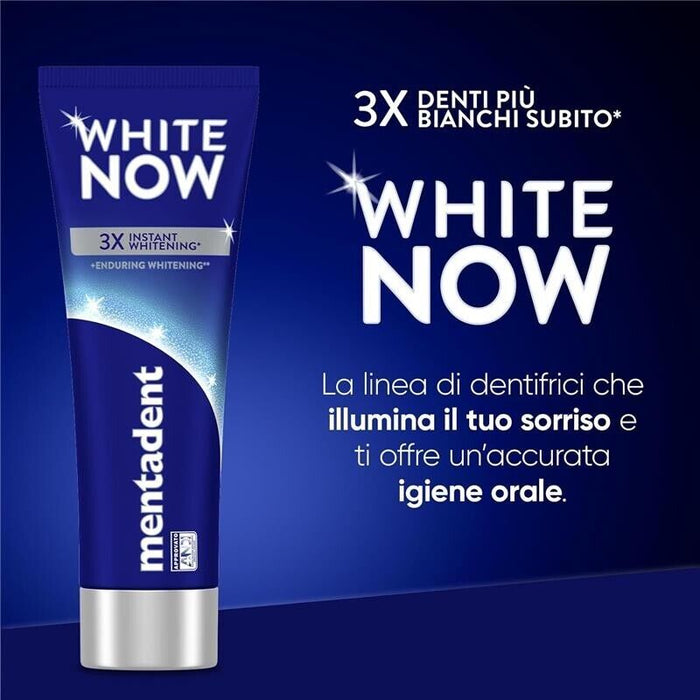 SET 6 MENTADENT DENTIFRICIO 75 ML WHITE NOW ORIGINAL