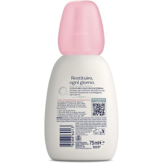SET 6 NEUTRO ROBERTS DEODORANTE SPRAY FRESCO ROSA MONOI E FRESIA CON PURO OLIO DI GLICERINA 75ML