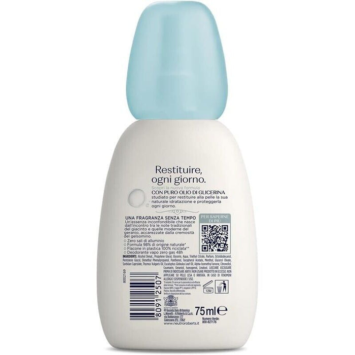 SET 4 NEUTRO ROBERTS DEODORANTE VAPO FRESCO CLASSICO ZERO SALI DI ALLUMINIO CON PURO OLIO DI GLICERINA 75 ML