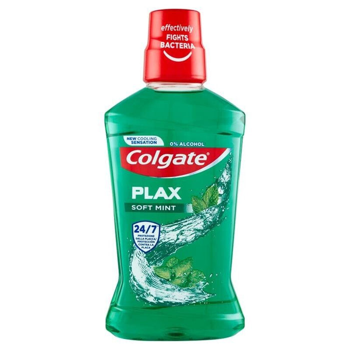 SET 12 COLGATE COLLUTORIO PLAX SOFT MINT CON ANTIBATTERICO 500 ML