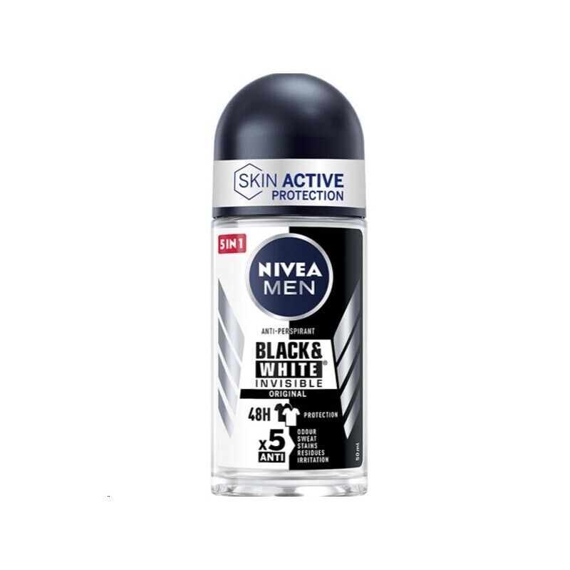 SET 3 NIVEA DEODORANTE ROLL-ON 50 ML FM B&W INVISIBILE ANTISUDORAZIONE