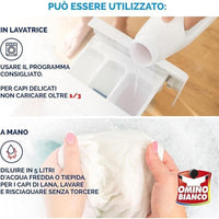SET 4 OMINO BIANCO DETERSIVO BIVALENTE LIQUIDO LAVAGGIO A MANO E IN LAVATRICE ESSENZA MUSCHIO BIANCO 1000 ML
