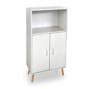 MOBILE DA ARREDO ALTO CON ANTE E VANO APERTO 60X30X115CM COLORE BIANCO