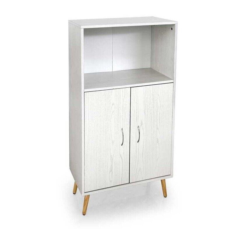 MOBILE DA ARREDO ALTO CON ANTE E VANO APERTO 60X30X115CM COLORE BIANCO