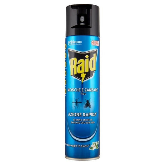 SET 12 RAID MOSCHE E ZANZARE SPRAY INSETTICIDA. ANTIZANZARE E ANTIMOSCHE. AZIONE RAPIDA. 400 ML