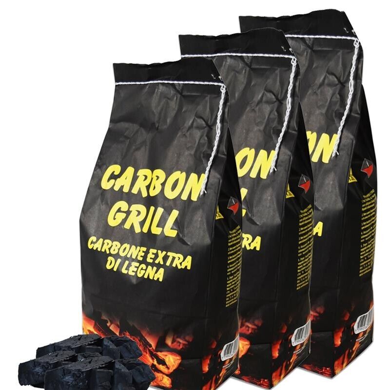 CARBONE EXTRA DI LEGNA 3 CONFEZIONI TOTALE  9 KG