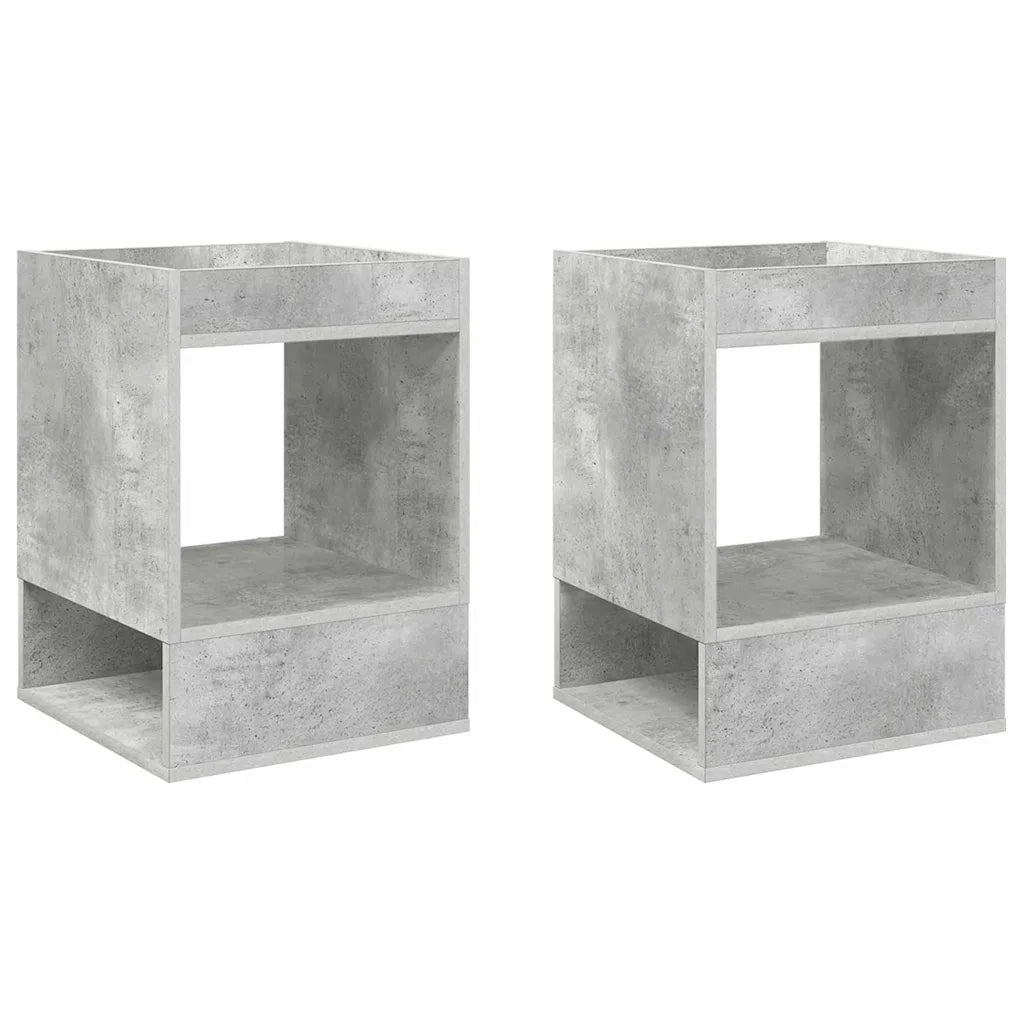 Tavolino 2 pcs Grigio cemento 40 x 40 x 56 cm Legno multistrato