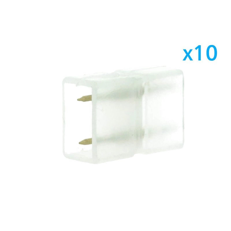 10 PZ Connettore Da 2 Pin Passo 9mm Per Unire e Allungare Bobina Led 220V Mono Colore