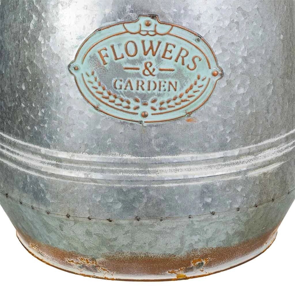 Vaso da fiori in metallo argentato 30xp26x31h t:30