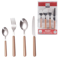 MAURY'S SET POSATE MARY IN CONFEZIONE DA 24 PEZZI IN COLORE CIPRIA