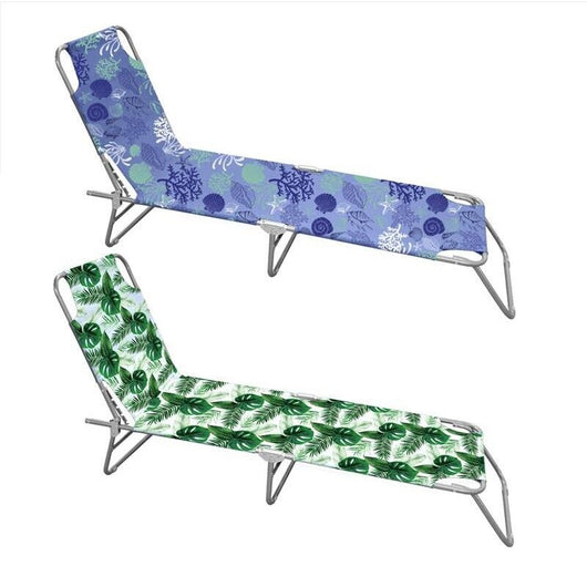 LETTINO DA MARE SUMMER IN METALLO CON SCHIENALE REGOLABILE 187 X 55 X 24 CM FANTASIA ASSORTITA