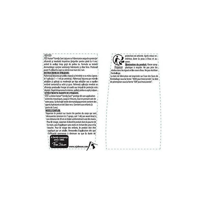 AUTAN FAMILY CARE INSETTO REPELLENTE CON ALOE VERA CREMA 100 ML