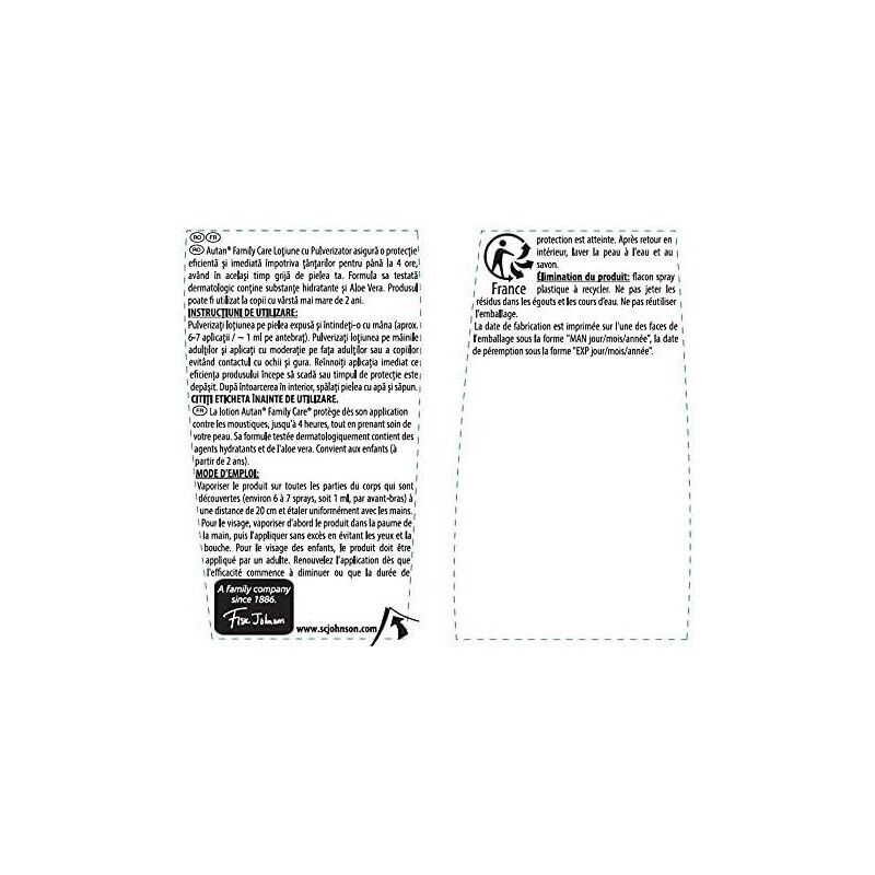 AUTAN FAMILY CARE INSETTO REPELLENTE CON ALOE VERA CREMA 100 ML