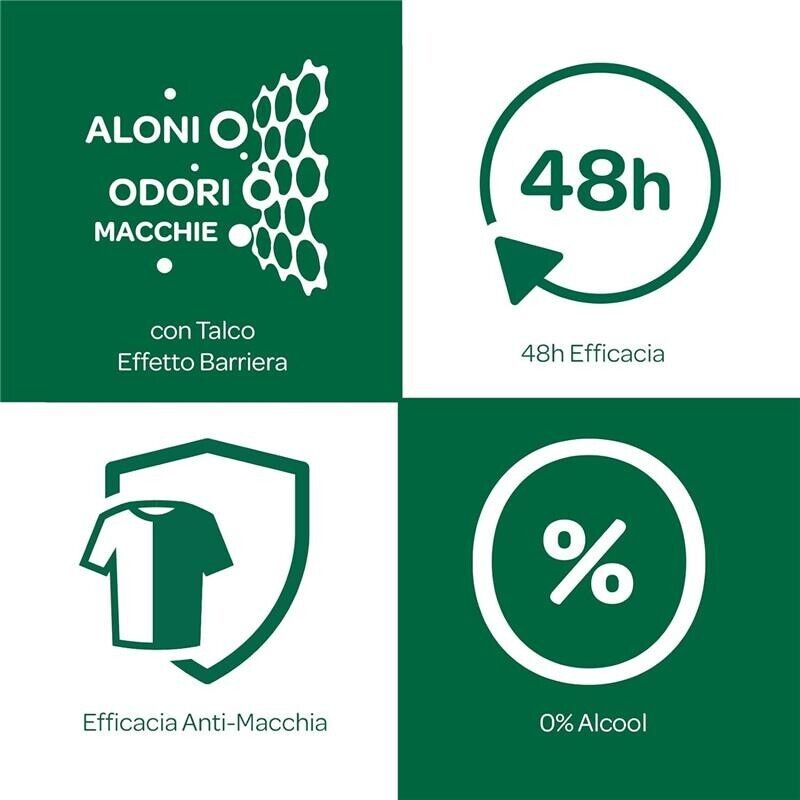 BOROTALCO SET 4 DEODORANTI SPRAY INVISIBILE GRIGIO NO ALCOOL CON TALCO 150 ML ANTIMACCHIE