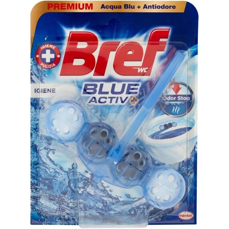 BREF SET 8 CONFEZIONI WC POWER ACTIV BLUE DETERGENTE PROFUMATORE IN PASTIGLIE IGIENIZZANTE FRESCO FORMATO 50 G
