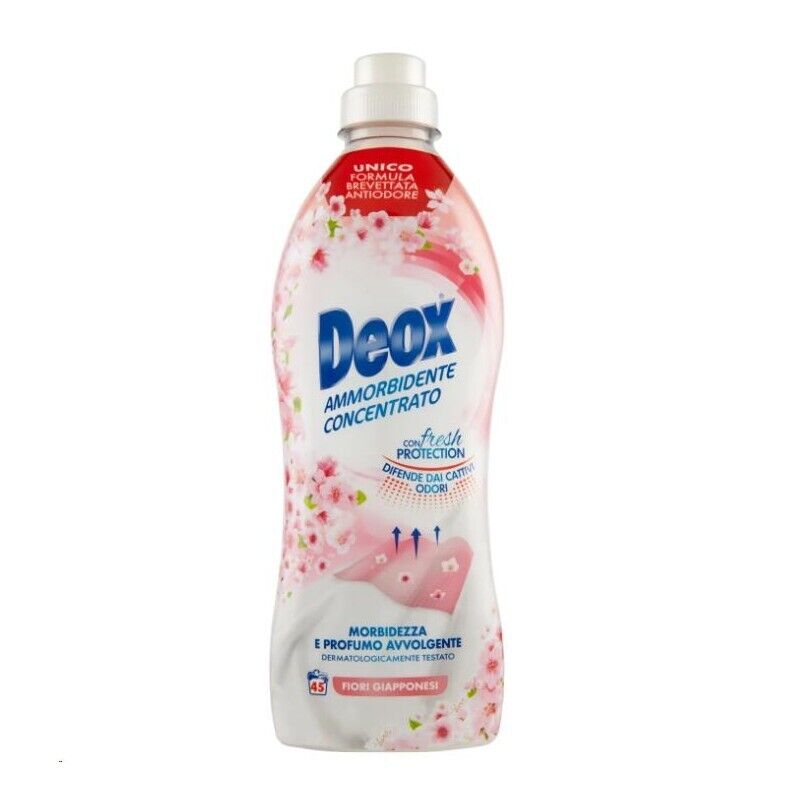 DEOX 2 CONFEZIONI AMMORBIDENTE CONCENTRATO LAVATRICE FIORI GIAPPONESI 90 LAVAGGI 900 ML