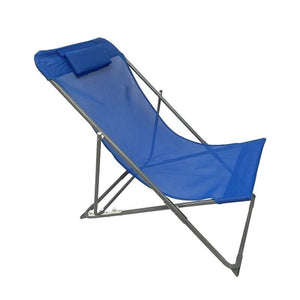 SDRAIO IN ACCIAIO E TEXTILENE BLU CON POGGIATESTA MORBIDO