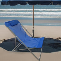 SDRAIO IN ACCIAIO E TEXTILENE BLU CON POGGIATESTA MORBIDO