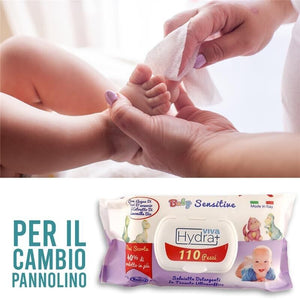 HYDRA VIVA+ 6 CONFEZIONI SALVIETTE DETERGENTI BABY SENSITIVE 660 PZ