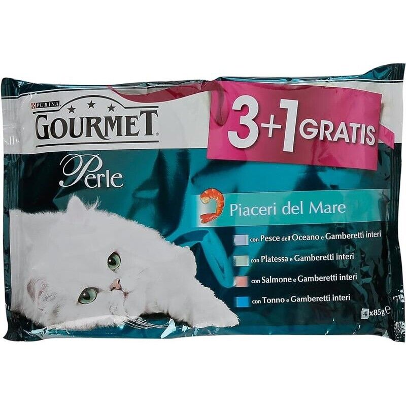 PURINA GOURMET PERLE PIACERE DEL MARE 85 GR X4 PZ CON CARNI DELICATE O