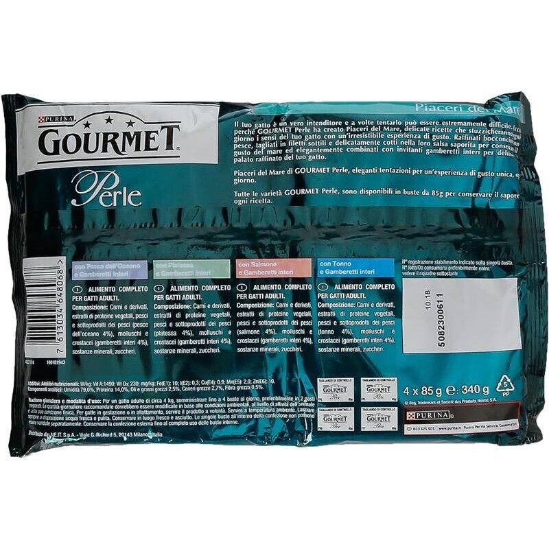 PURINA GOURMET PERLE PIACERE DEL MARE 85 GR X4 PZ CON CARNI DELICATE O