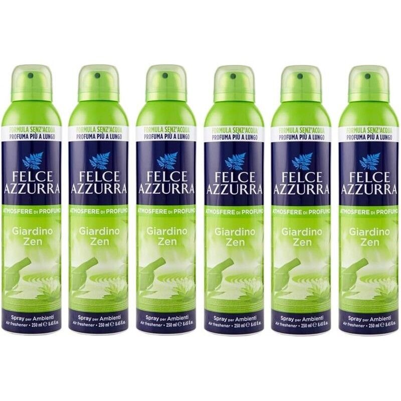 SET 6 FELCE AZZURRA ARIA DI CASA SPRAY AMBIENTE GIARDINO ZEN 250 ML