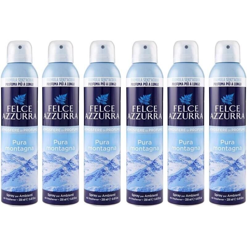 SET 6 FELCE AZZURRA DEODORANTE CASA SPRAY 250 ML PURA MONTAGNA