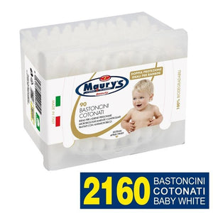 2160 MAURY'S COTTON FIOC BASTONCINI COTONATI PER BAMBINI E NEONATI BIANCHI