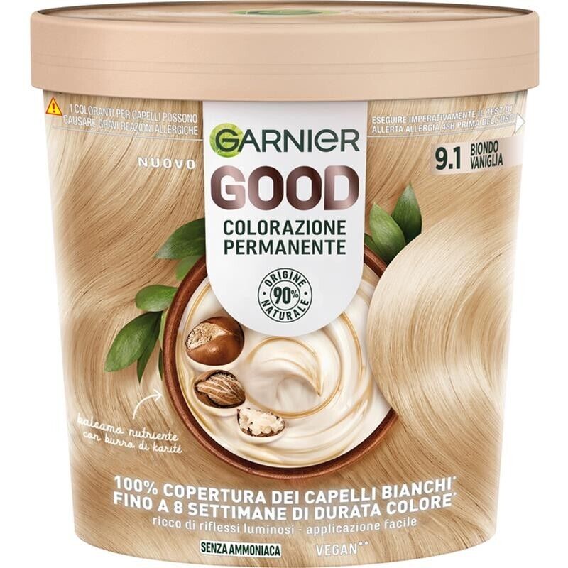 SET 2 GARNIER GOOD TINTA CAPELLI 9.1 BIONDO VANIGLIA COLORAZIONE PERMANENTE SENZA AMMONIACA 90% NATURALE