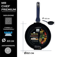 MA MAISON MR CHEF PREMIUM PADELLA CM.22 ANTIADERENTE IN ALLUMINIO CUCINA TRADIZIONALE E INDUZIONE