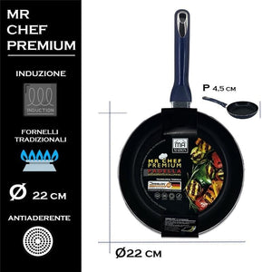 MA MAISON MR CHEF PREMIUM PADELLA CM.22 ANTIADERENTE IN ALLUMINIO CUCINA TRADIZIONALE E INDUZIONE